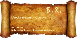 Bachmayer Kleon névjegykártya